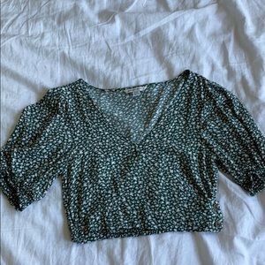 American Eagle Flowy Green Top